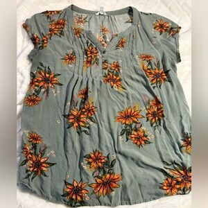 Sonoma Green Floral Women's Blouse